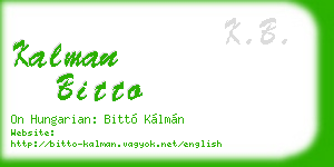 kalman bitto business card